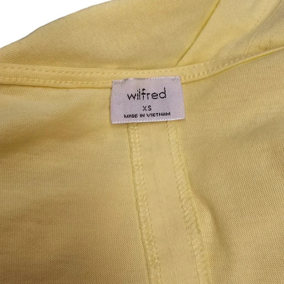Aritzia Wilfred Nissa Mini Dress Ruched Short Sleeve Yellow  Size XS - Picture 5 of 8